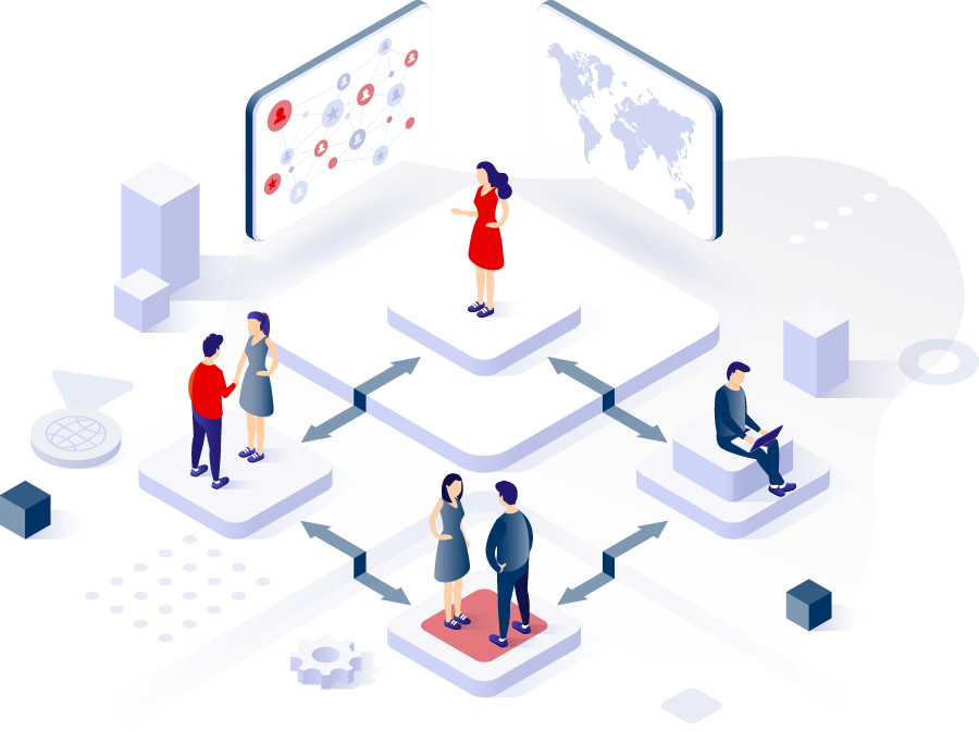 Illustration zum Full-Service-Angebot – accellonet begleitet Projekte von der Planung bis zur Umsetzung  